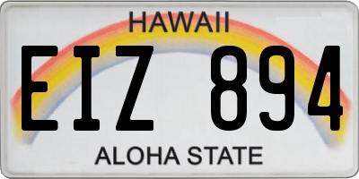HI license plate EIZ894
