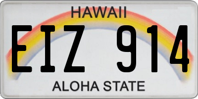 HI license plate EIZ914