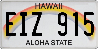 HI license plate EIZ915