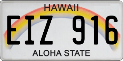 HI license plate EIZ916