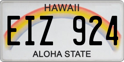 HI license plate EIZ924