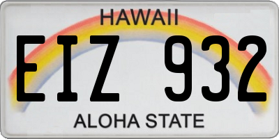 HI license plate EIZ932