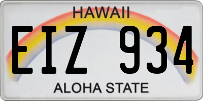 HI license plate EIZ934
