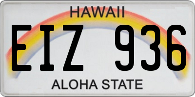 HI license plate EIZ936