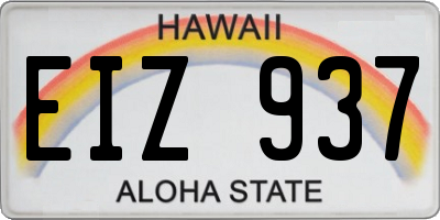 HI license plate EIZ937