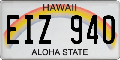 HI license plate EIZ940