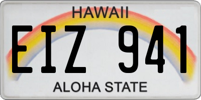 HI license plate EIZ941