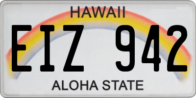 HI license plate EIZ942