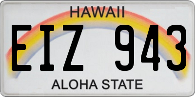 HI license plate EIZ943