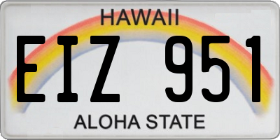 HI license plate EIZ951