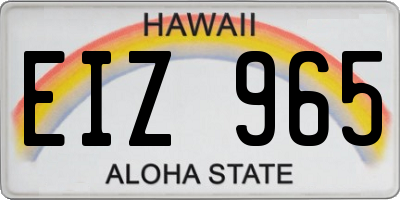 HI license plate EIZ965