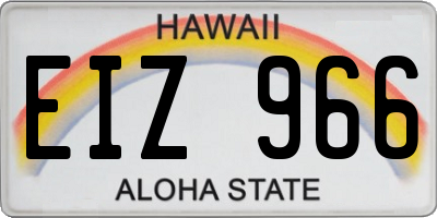 HI license plate EIZ966