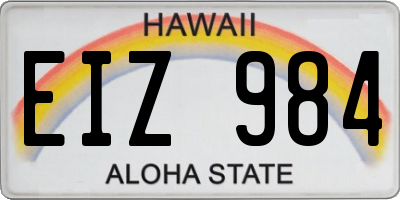 HI license plate EIZ984