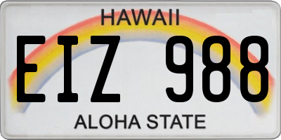 HI license plate EIZ988