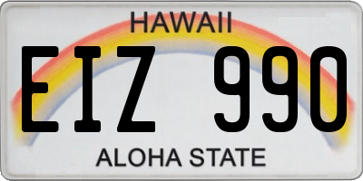 HI license plate EIZ990