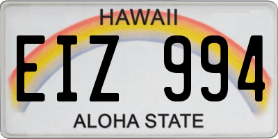 HI license plate EIZ994