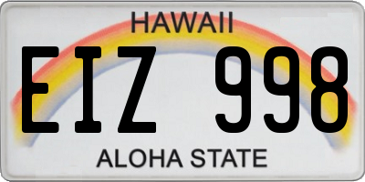 HI license plate EIZ998