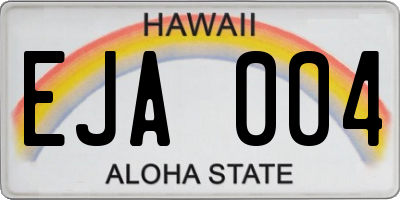 HI license plate EJA004