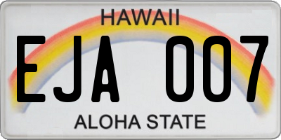 HI license plate EJA007