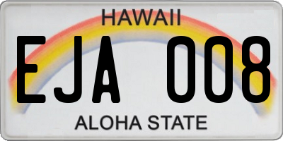 HI license plate EJA008
