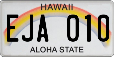 HI license plate EJA010