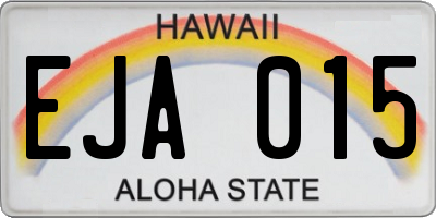 HI license plate EJA015
