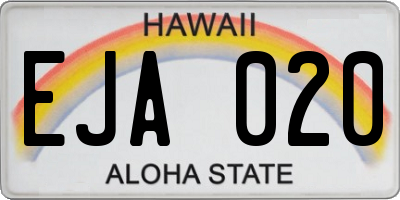 HI license plate EJA020