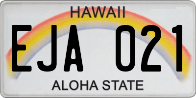 HI license plate EJA021