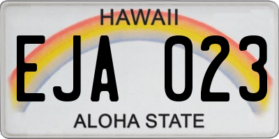 HI license plate EJA023