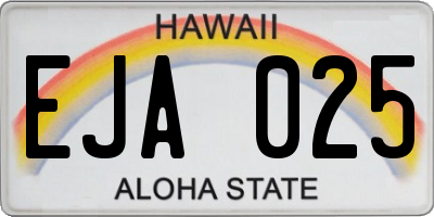 HI license plate EJA025