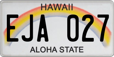 HI license plate EJA027