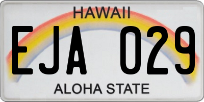 HI license plate EJA029
