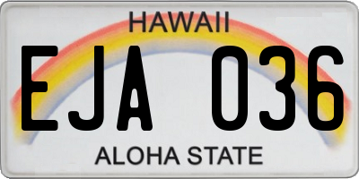 HI license plate EJA036