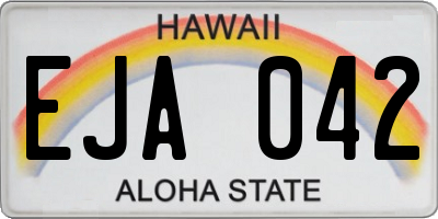 HI license plate EJA042