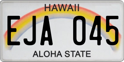 HI license plate EJA045