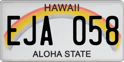 HI license plate EJA058