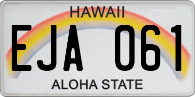 HI license plate EJA061