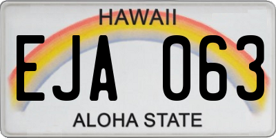 HI license plate EJA063