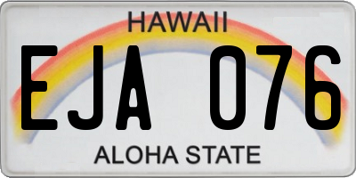 HI license plate EJA076