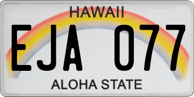 HI license plate EJA077