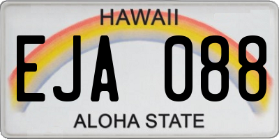 HI license plate EJA088