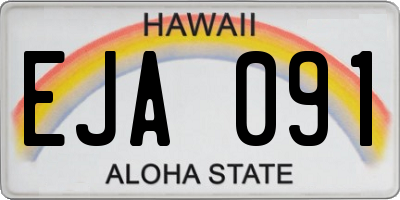 HI license plate EJA091