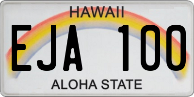 HI license plate EJA100