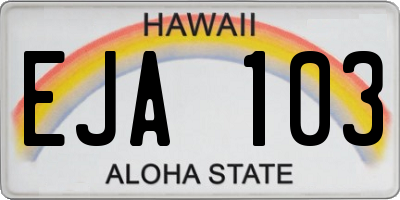 HI license plate EJA103