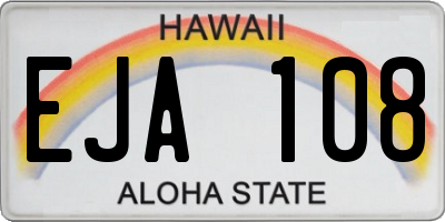 HI license plate EJA108