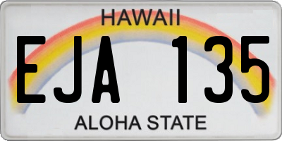 HI license plate EJA135