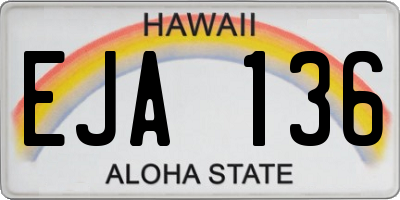 HI license plate EJA136