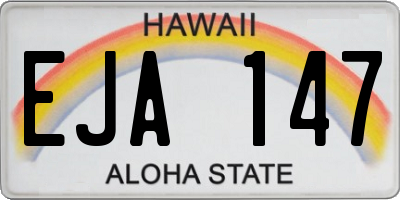 HI license plate EJA147