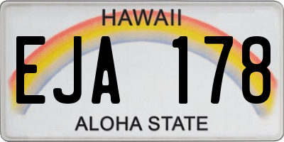 HI license plate EJA178