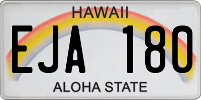 HI license plate EJA180